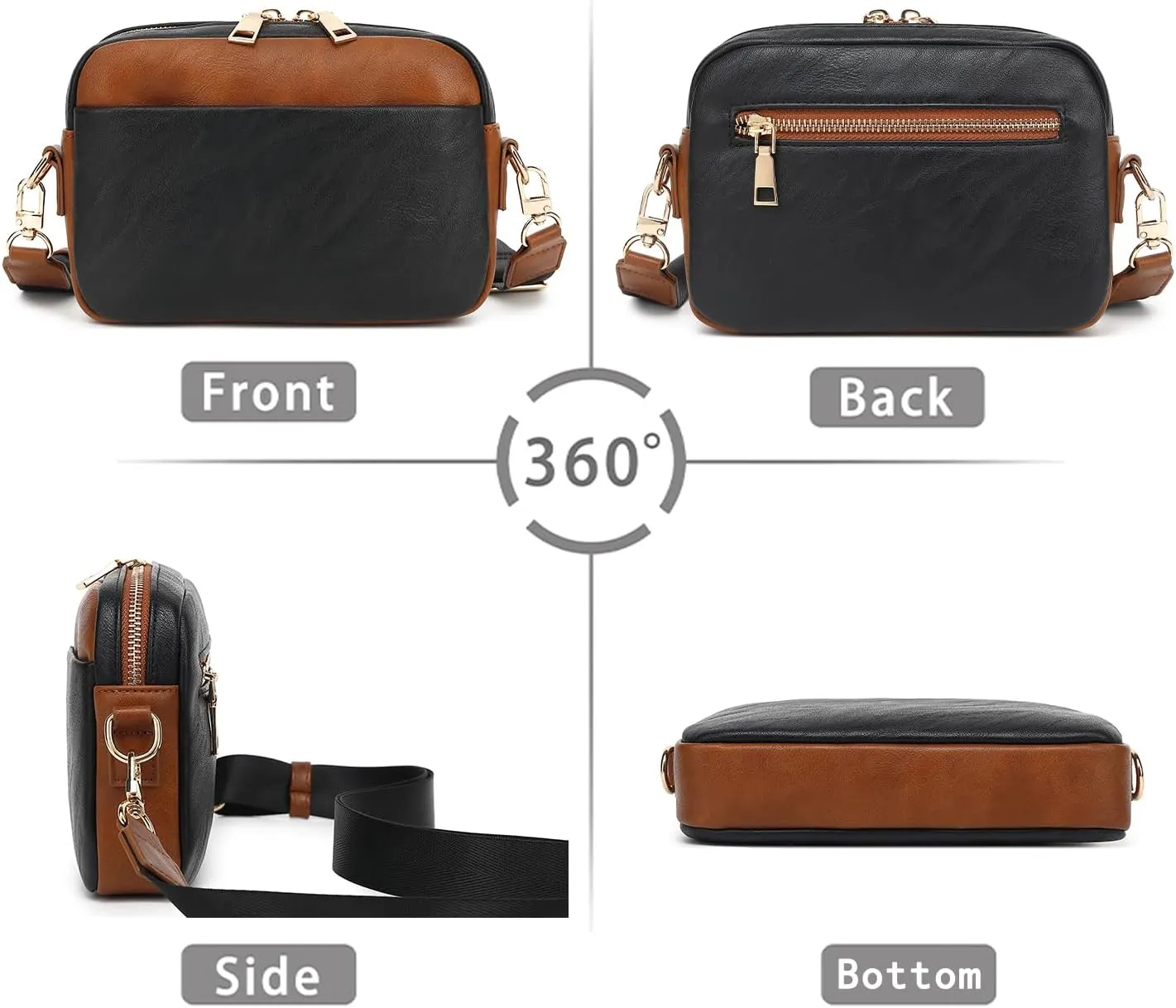 Small Crossbody Bags for Women Vegan Leather Cell phone Purses Mini Shoulder Handbags with Wide Strap