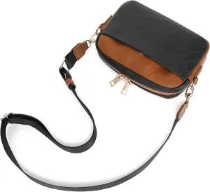 Small Crossbody Bags for Women Vegan Leather Cell phone Purses Mini Shoulder Handbags with Wide Strap