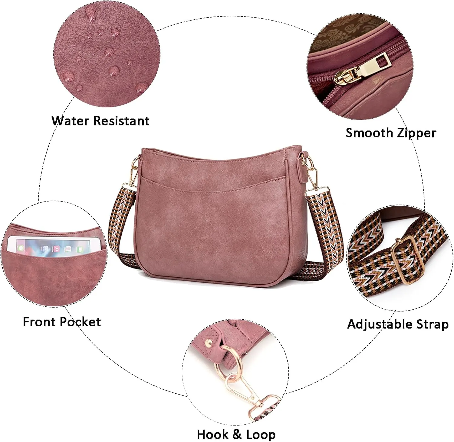 Small Crossbody Purse Leather Crossbody Bags for Women Fashion Handbag Cell Phone Crossover Shoulder Bag for Women