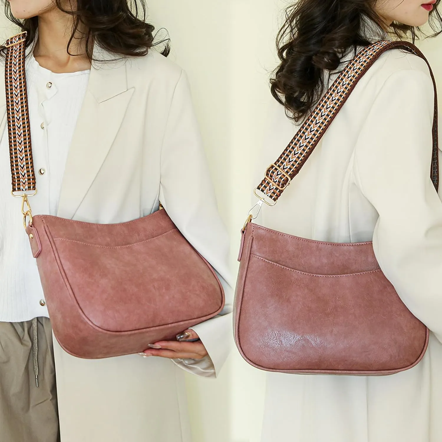 Small Crossbody Purse Leather Crossbody Bags for Women Fashion Handbag Cell Phone Crossover Shoulder Bag for Women