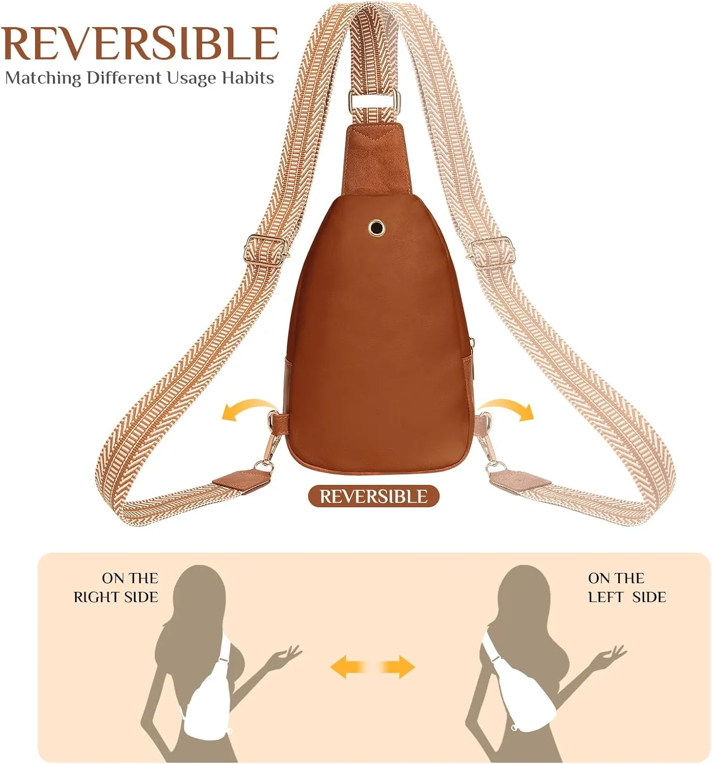 Small Leather Sling Bags for Women Fashion Crossbody Backpack Purse Sling Crossbody Bgas