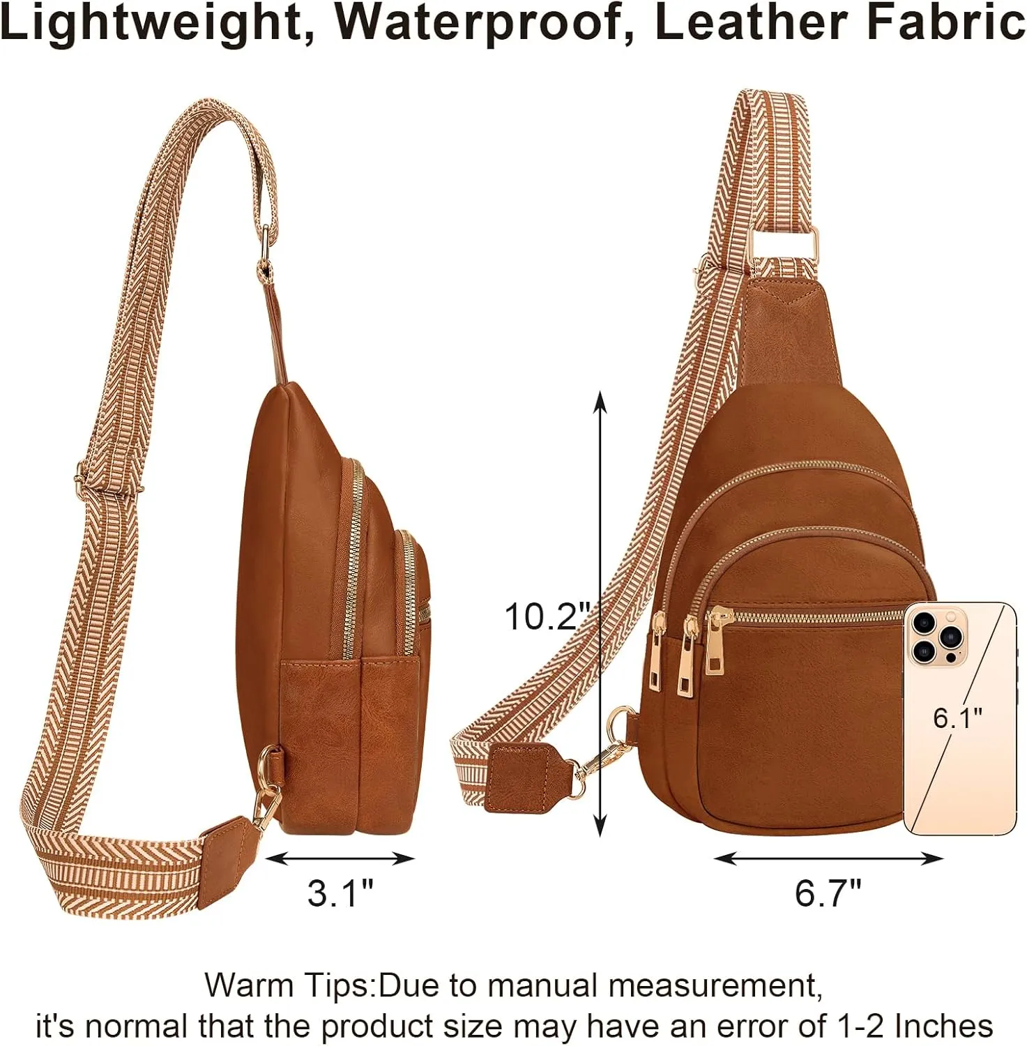 Small Leather Sling Bags for Women Fashion Crossbody Backpack Purse Sling Crossbody Bgas