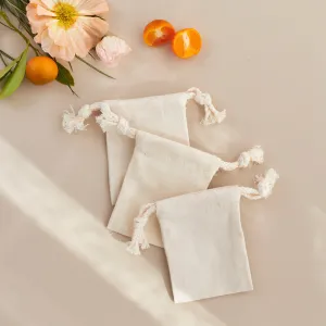 Small Linen Drawstring Bag - 3pk