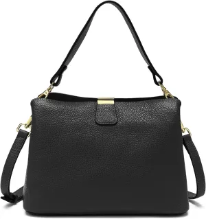 Small Women Soft Genuine Leather Shoulder Bag Crossbody Purses for Lady Bucket Handbag