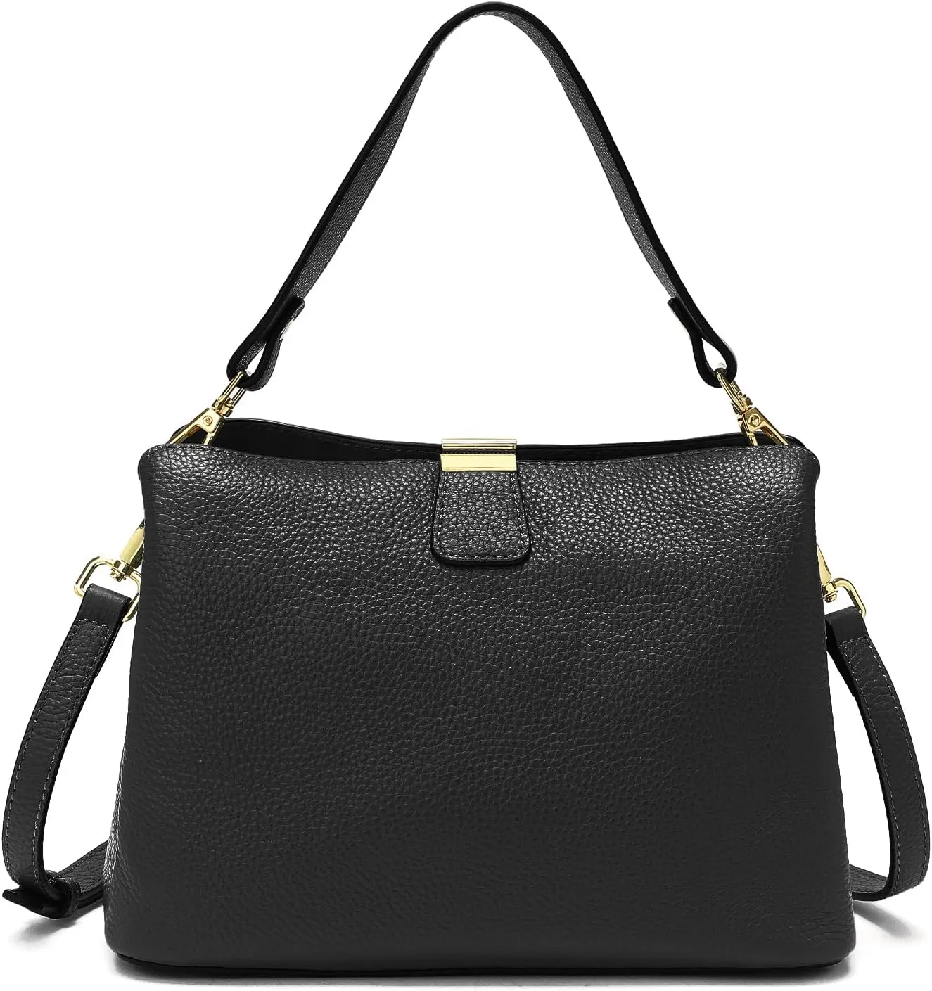 Small Women Soft Genuine Leather Shoulder Bag Crossbody Purses for Lady Bucket Handbag