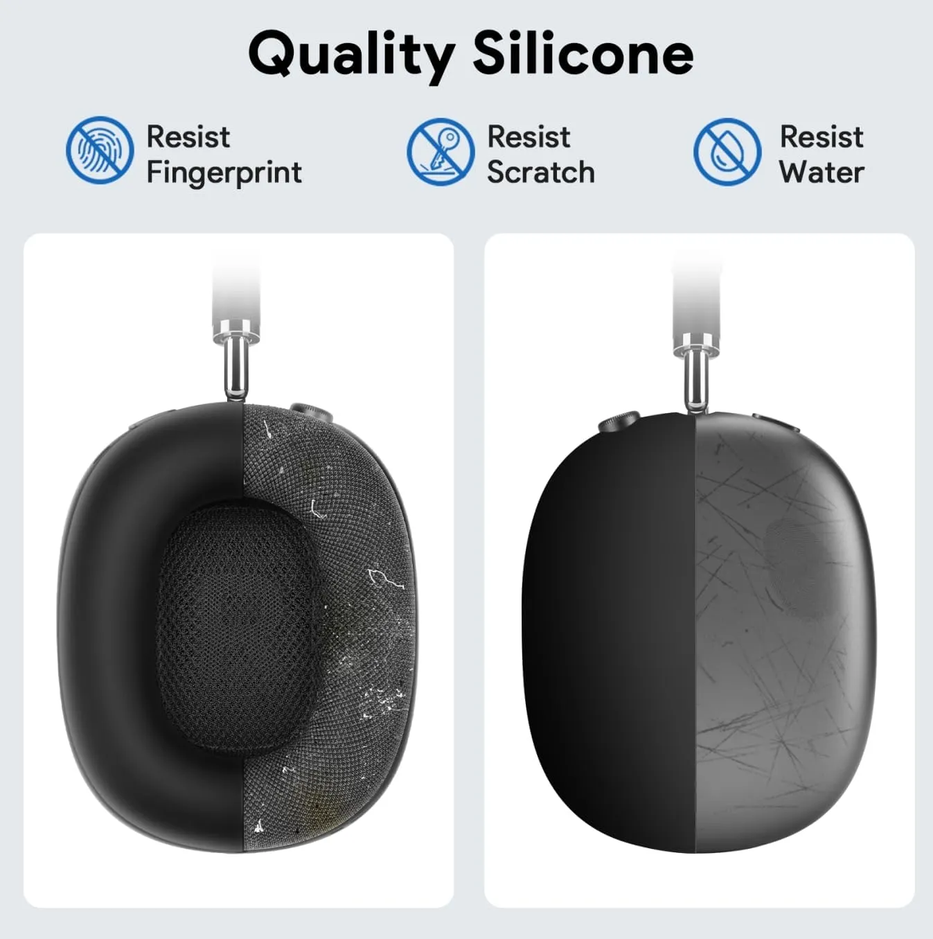 Smart Case for AirPods Max Headphones Supports Sleep Mode, with AirPods Max Silicone Earpad Cover/Ear Cups Cover and Headband Anti-Scratch Accessories, Hard Organizer Portable Carry Travel