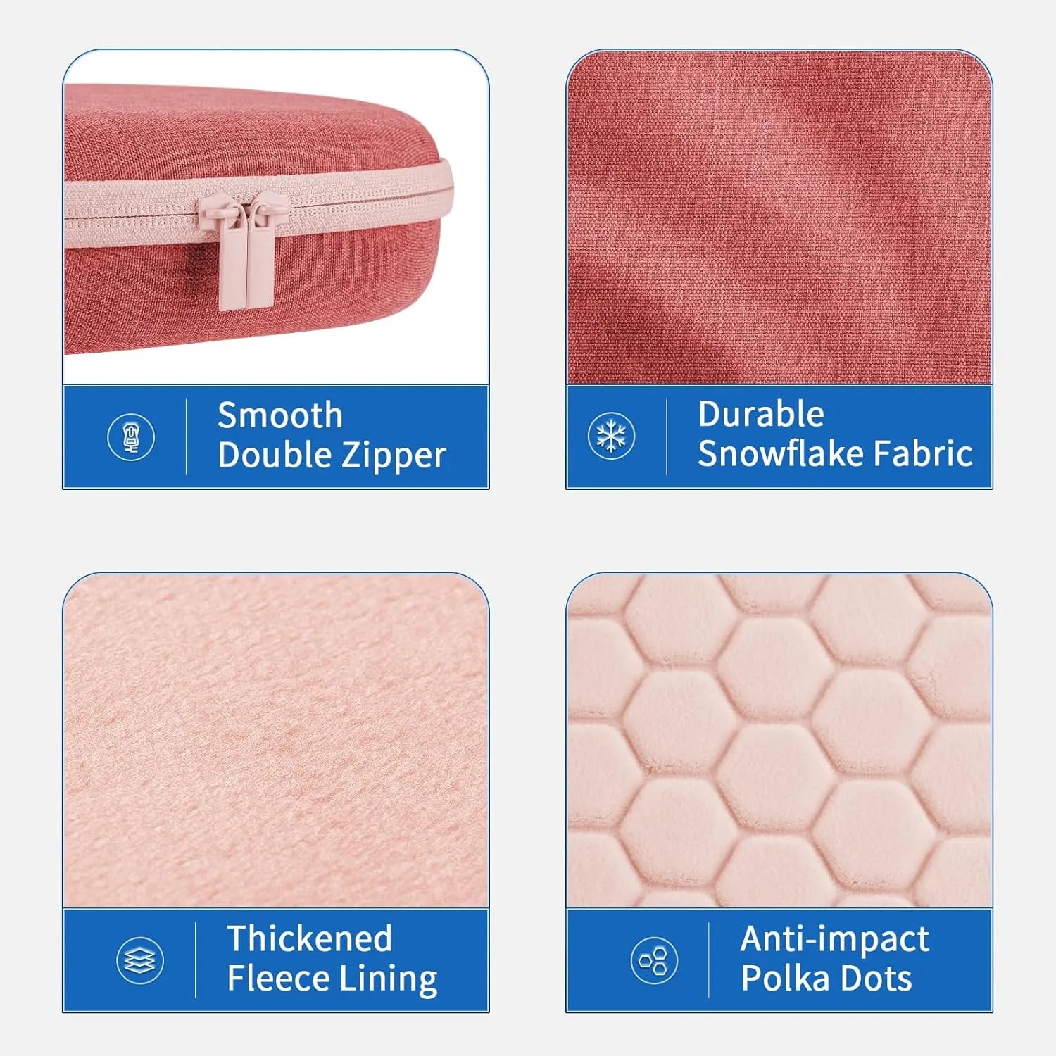 Smart Case for Apple AirPods Max Supports Sleep Mode, Hard Organizer Portable Carry Travel Cover Storage Bag (Coral red)
