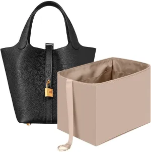 SMART DK Purse Organizer for Hermes Picotin 18 Bags, Luxury Purse Organizer Insert Silky Smooth Fits Picotin 18 (PC18 gray)