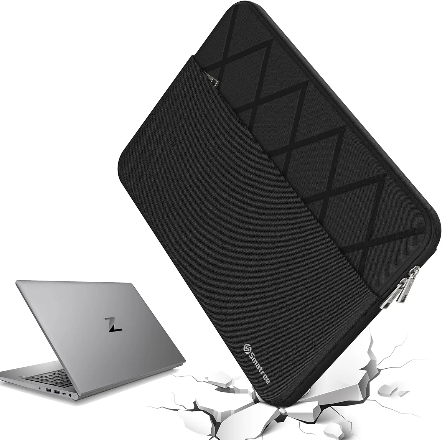 Smatree 15.6 inch Laptop Sleeve for HP ZBook Power G10/G9 Mobile Workstation PC, ProBook 455 G10/G9, ProBook 450 G10/G9, EliteBook 655 G10/G9, EliteBook 650 G10/G9, Case with Accessory Pocket (E602)