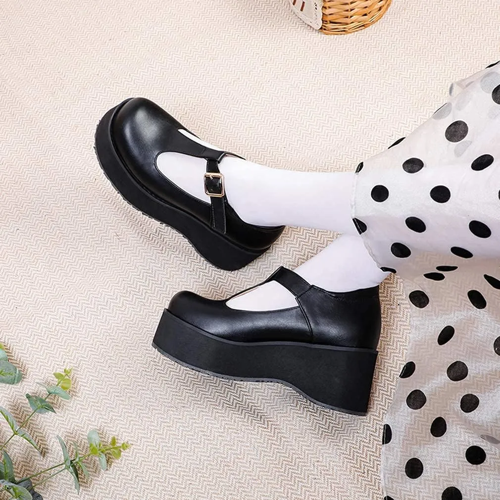 SO SIMPOK Women Gothic Mary Janes Platform Shoes Uniform Dress Wedge Pumps Classic Oxfords Gifts