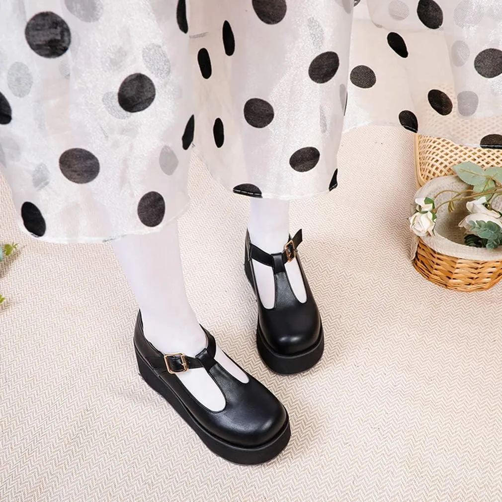 SO SIMPOK Women Gothic Mary Janes Platform Shoes Uniform Dress Wedge Pumps Classic Oxfords Gifts
