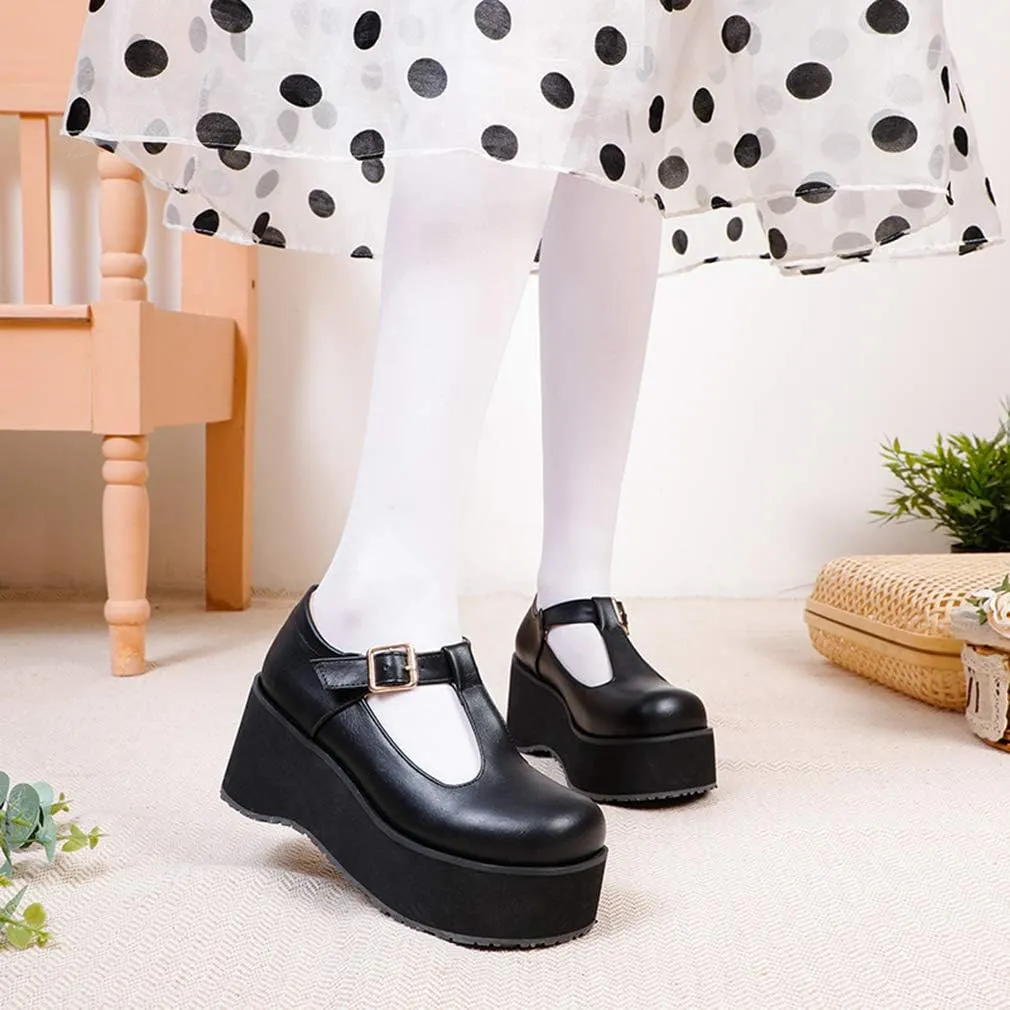 SO SIMPOK Women Gothic Mary Janes Platform Shoes Uniform Dress Wedge Pumps Classic Oxfords Gifts