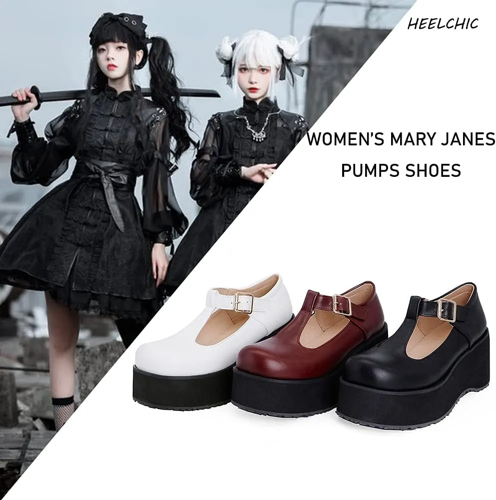 SO SIMPOK Women Gothic Mary Janes Platform Shoes Uniform Dress Wedge Pumps Classic Oxfords Gifts