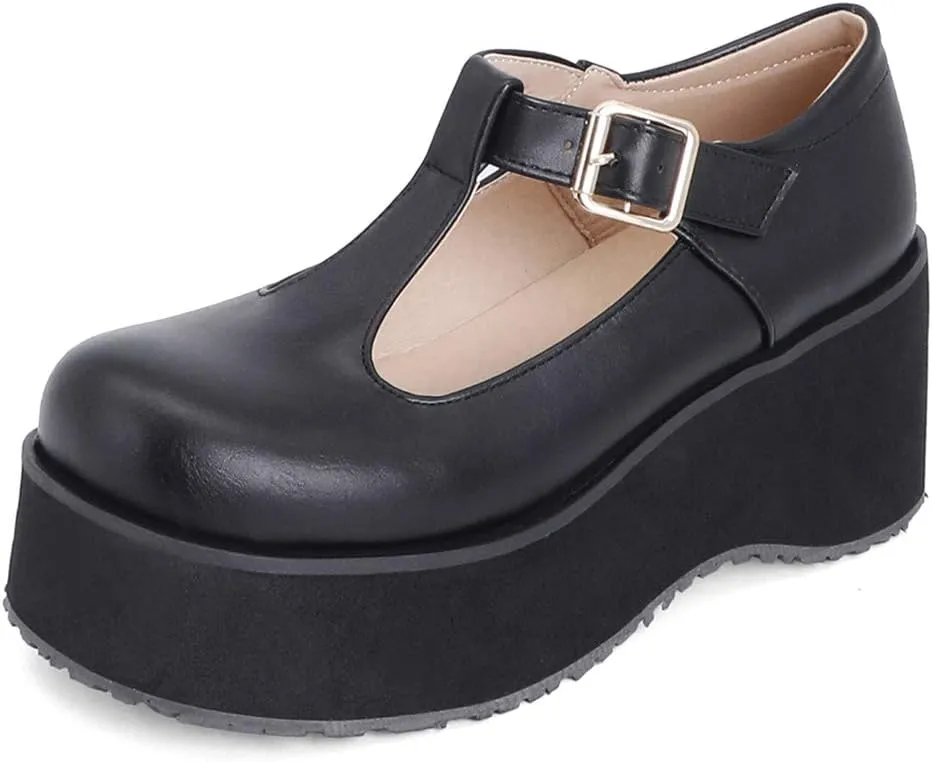 SO SIMPOK Women Gothic Mary Janes Platform Shoes Uniform Dress Wedge Pumps Classic Oxfords Gifts