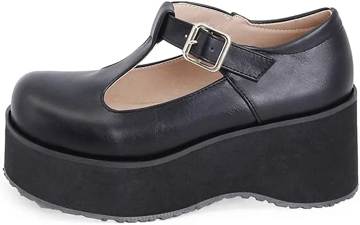 SO SIMPOK Women Gothic Mary Janes Platform Shoes Uniform Dress Wedge Pumps Classic Oxfords Gifts