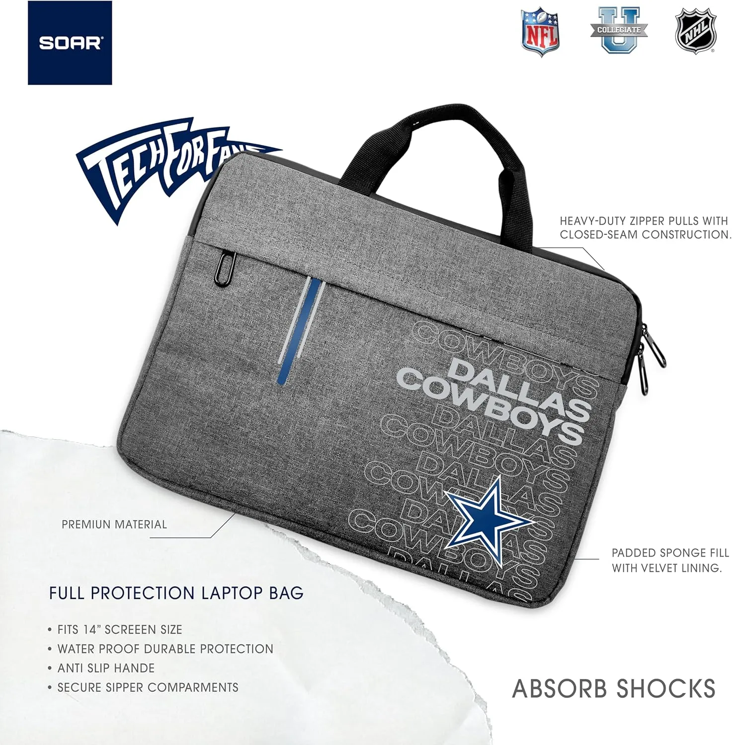 SOAR NFL 13 Inch Laptop Sleeve