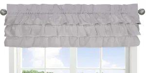 Solid Color Grey Shabby Chic Ruffle Window Treatment Valance for Harper Collection by Sweet Jojo Designs