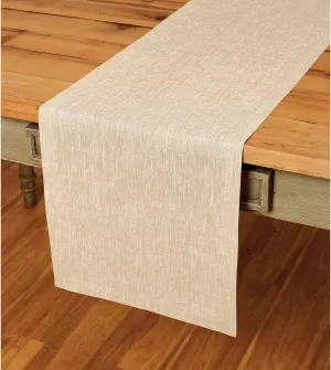 Solino Home Linen Champagne Beige Table Runner 108 Inches Long - Athena, 100% Pure Linen Dining Table Runner 14 x 108 Inch for Spring, Summer