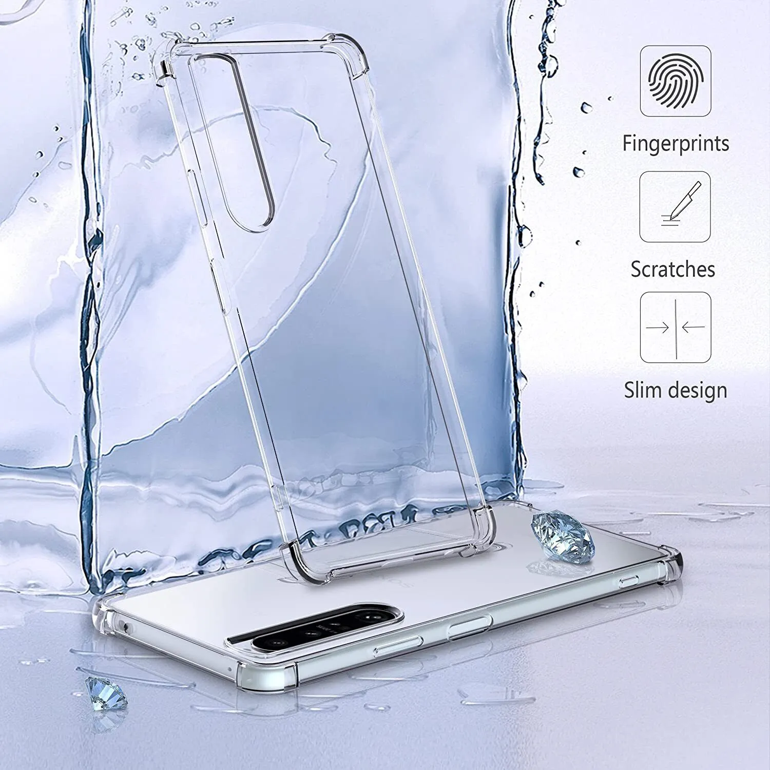 Sony Xperia 1 IV Case Clear Silicone Slim Shockproof Gel Cover