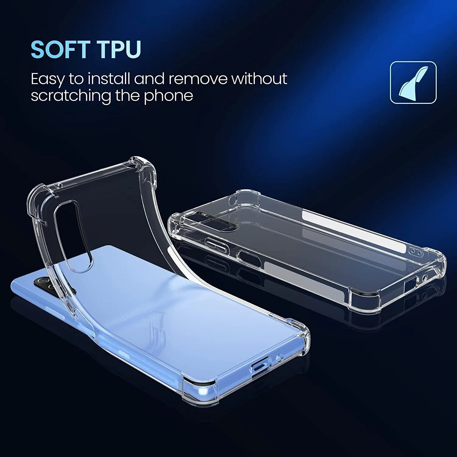 Sony Xperia 10 IV Case Clear Shockproof Cover & Glass Screen Protector