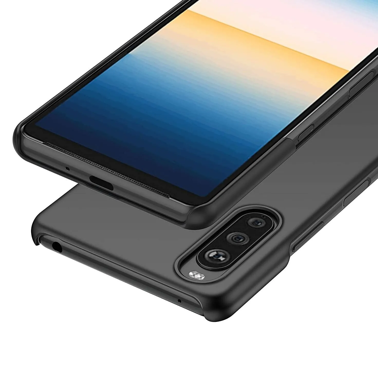 Sony Xperia 10 IV Case Slim Hard Cover & Glass Screen Protector