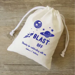Space Birthday - Rocket Ship - Kids Goodie Bag - Customized Goodie Bag - Custom Name - Childrens Name Bag - Kids Party Favor