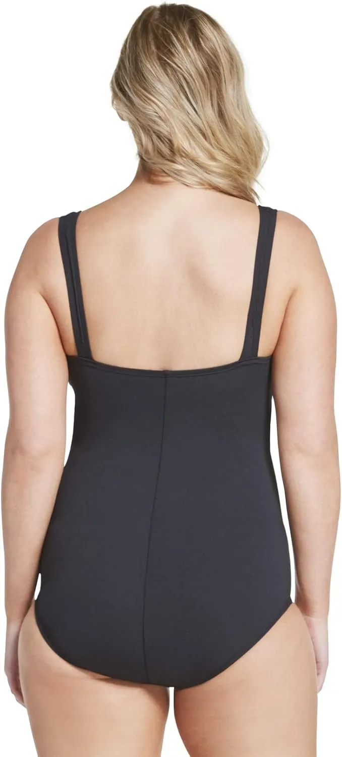 Speedo Women's Swimsuit One Piece Endurance  Shirred Tank Moderate Cut