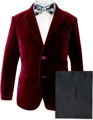 Spring Notion Big Boys' Velvet Blazer Set