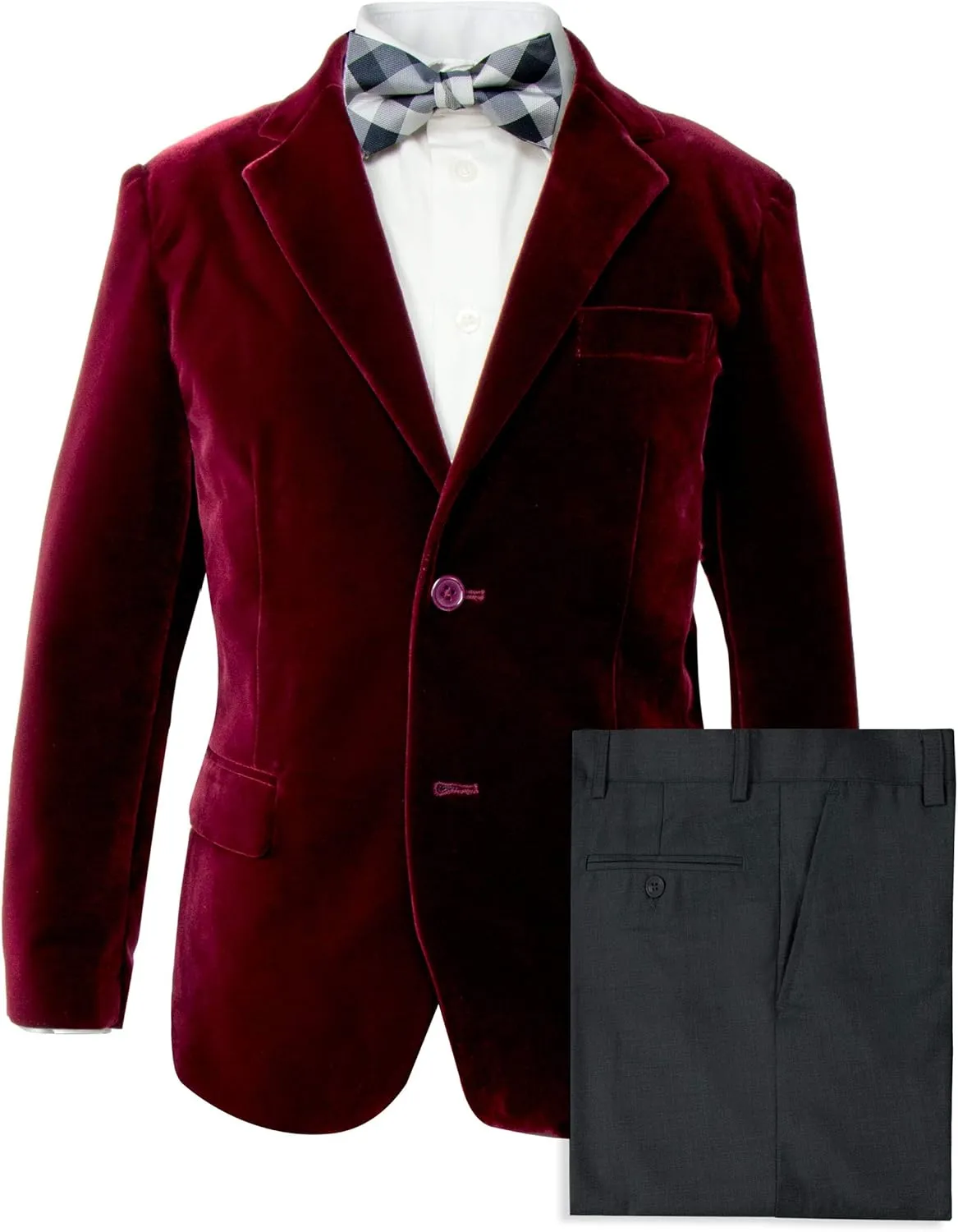 Spring Notion Big Boys' Velvet Blazer Set