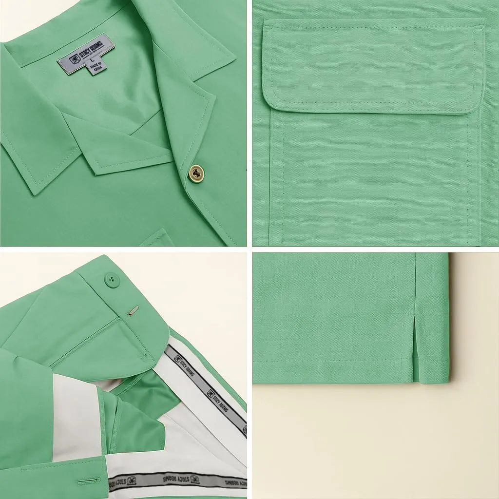 STACY ADAMS Men's Linen Shirt Pant Set