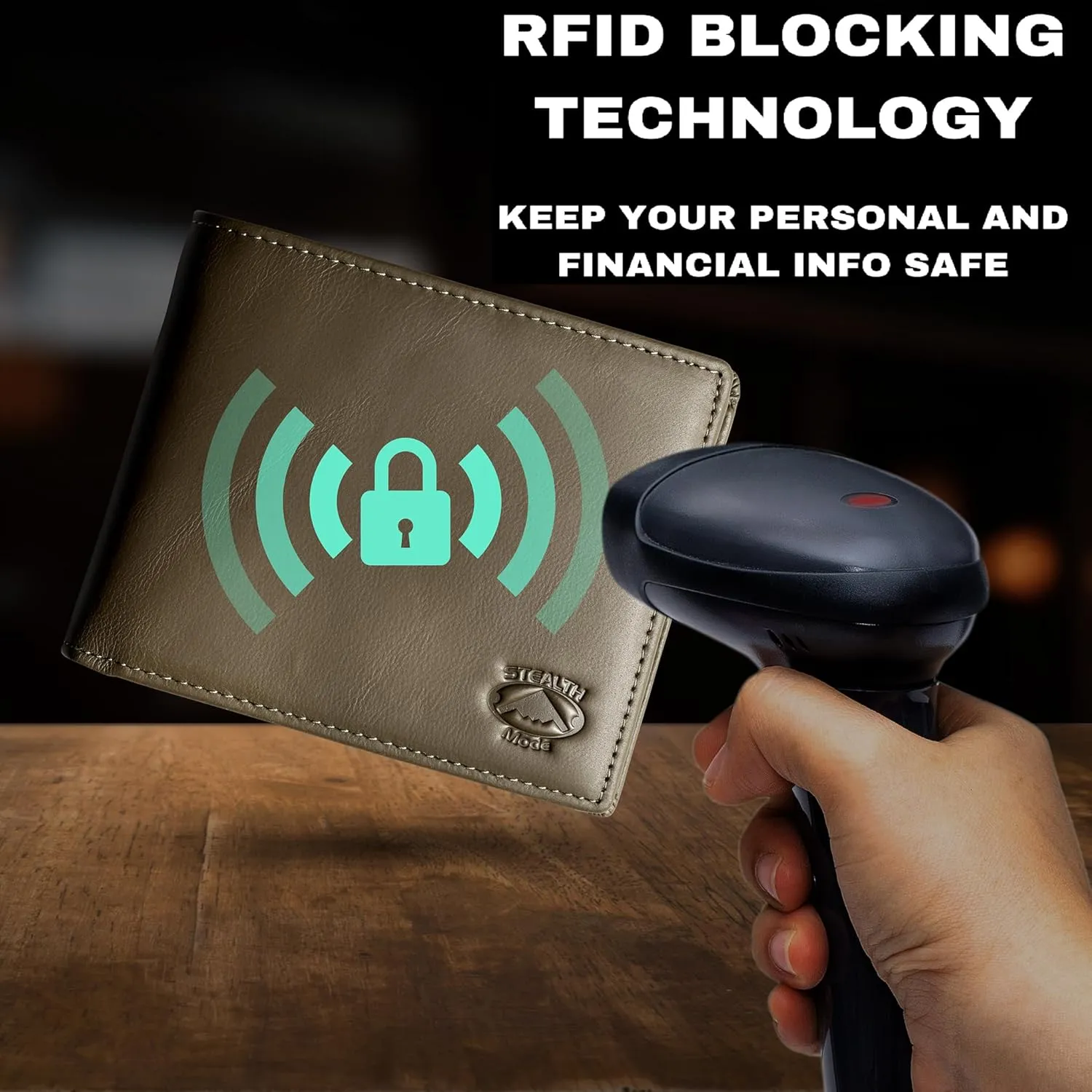 Stealth Mode Leather Bifold Wallet for Men With ID Window and RFID Blocking
