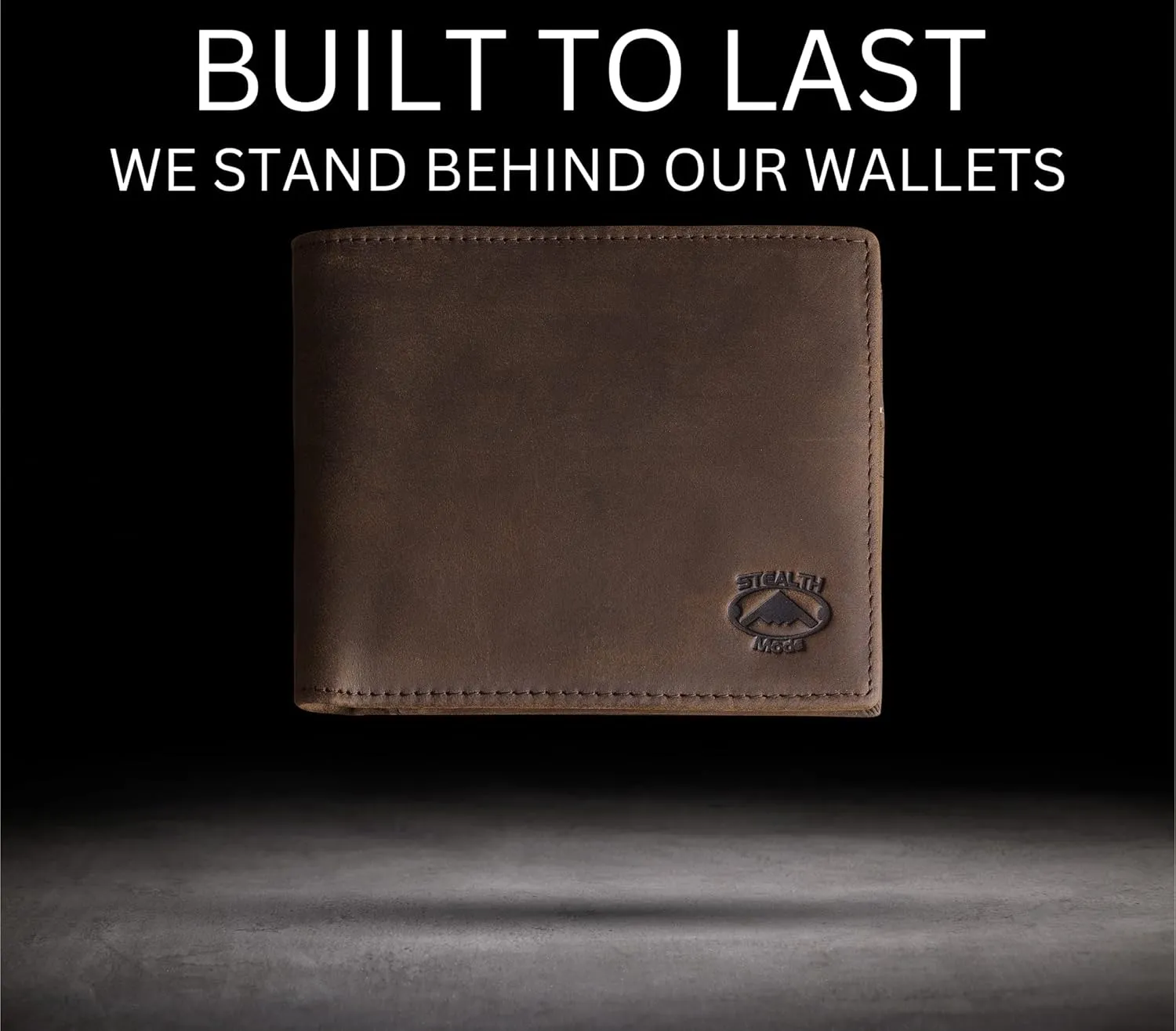Stealth Mode Leather Bifold Wallet for Men With ID Window and RFID Blocking