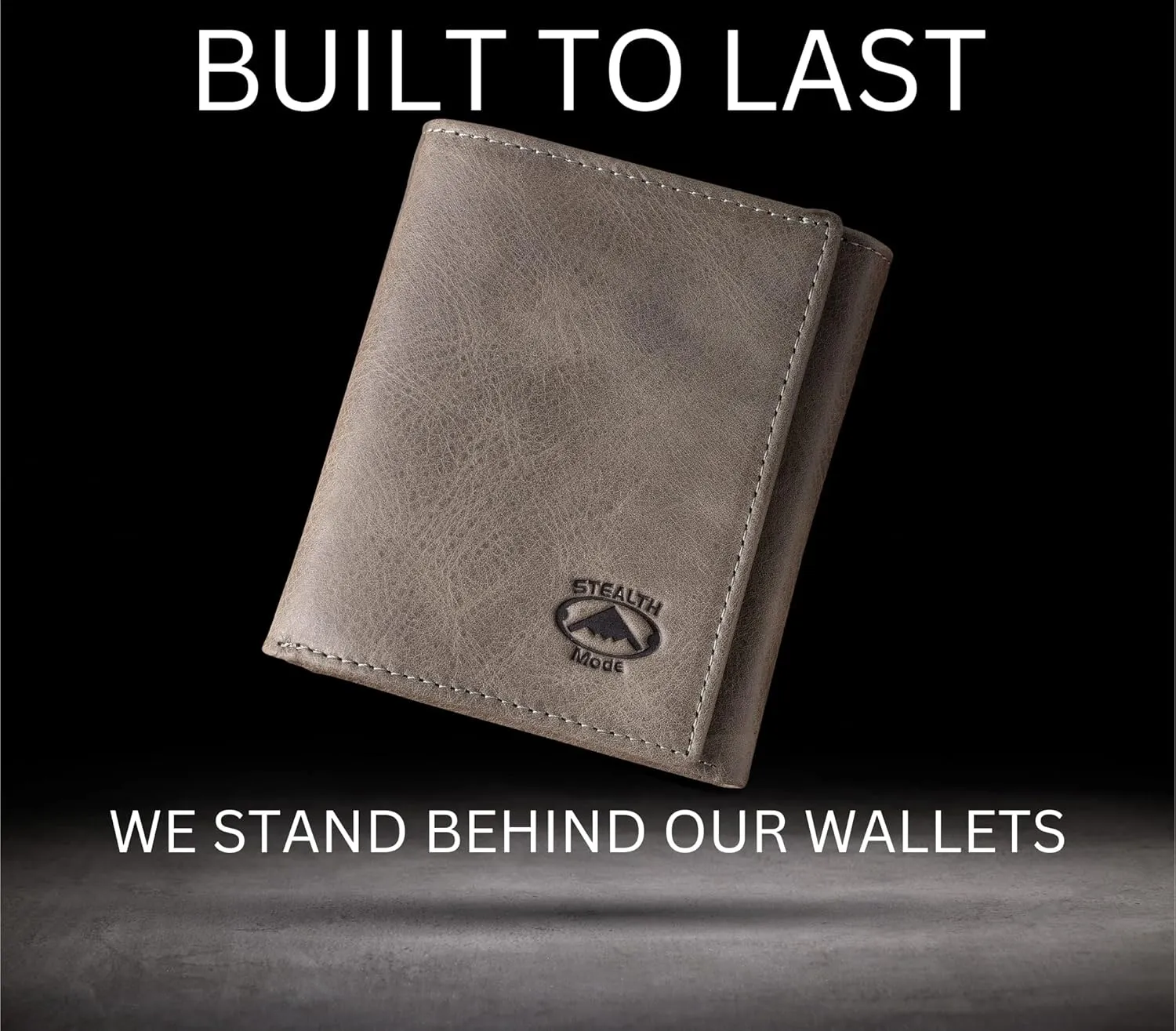 Stealth Mode Trifold Leather Wallet for Men with RFID Blocking