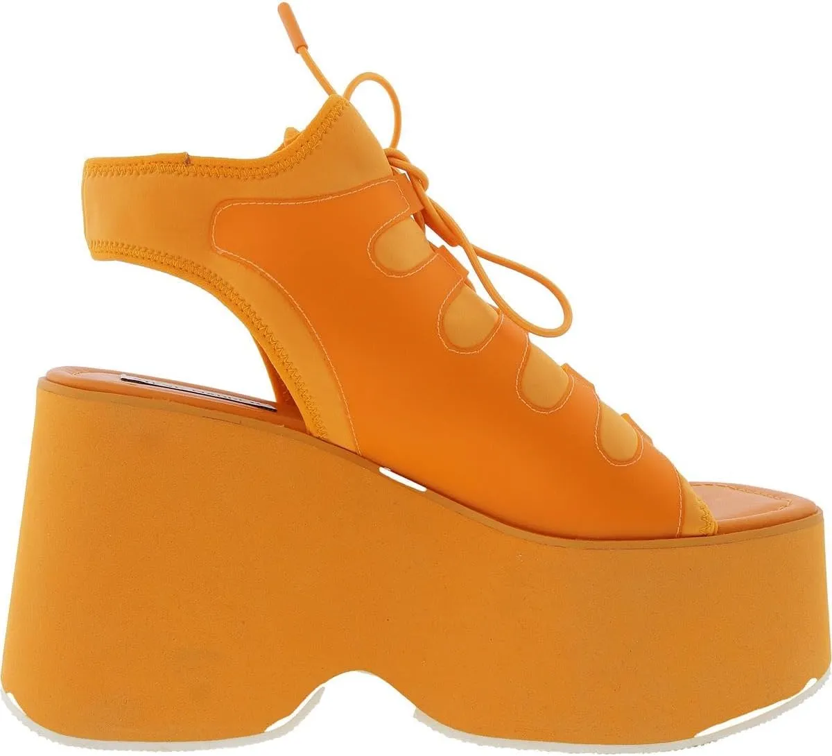 Steve Madden Womens Diandra Lace-Up Faux Leather Platform Heels