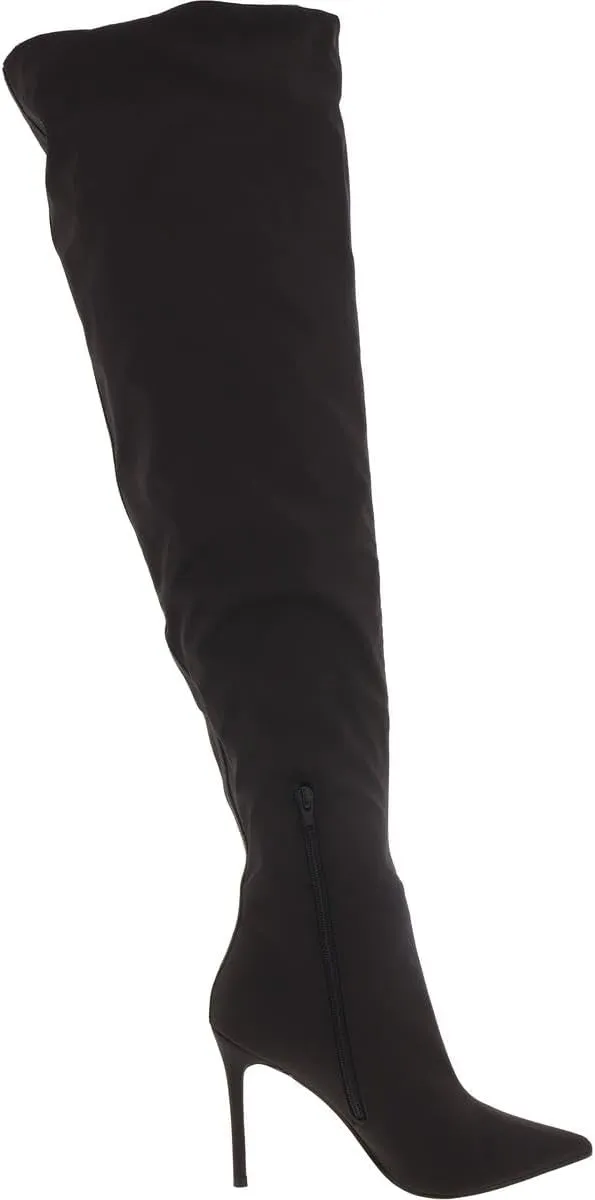 Steve Madden Womens Epic Faux Leather Stiletto Over-The-Knee Boots