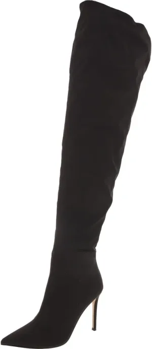 Steve Madden Womens Epic Faux Leather Stiletto Over-The-Knee Boots