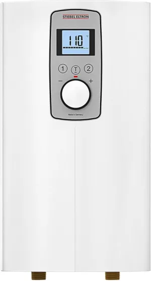 Stiebel Eltron 200057 Model DHC-E 3/3.5-1 Trend Electric Tankless Water Heater; 120V, 50/60 Hz; Direct Coil Heating System; Backlit Display; Adjustable Temperature Control Via Knob
