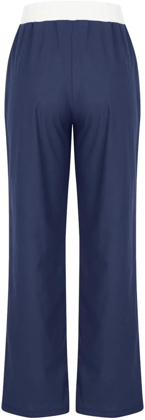 Straight Leg Pants for Women Dressy Casual 2024 Elastic High Waist Sweatpants Long Lounge Pant Trousers with Pockets