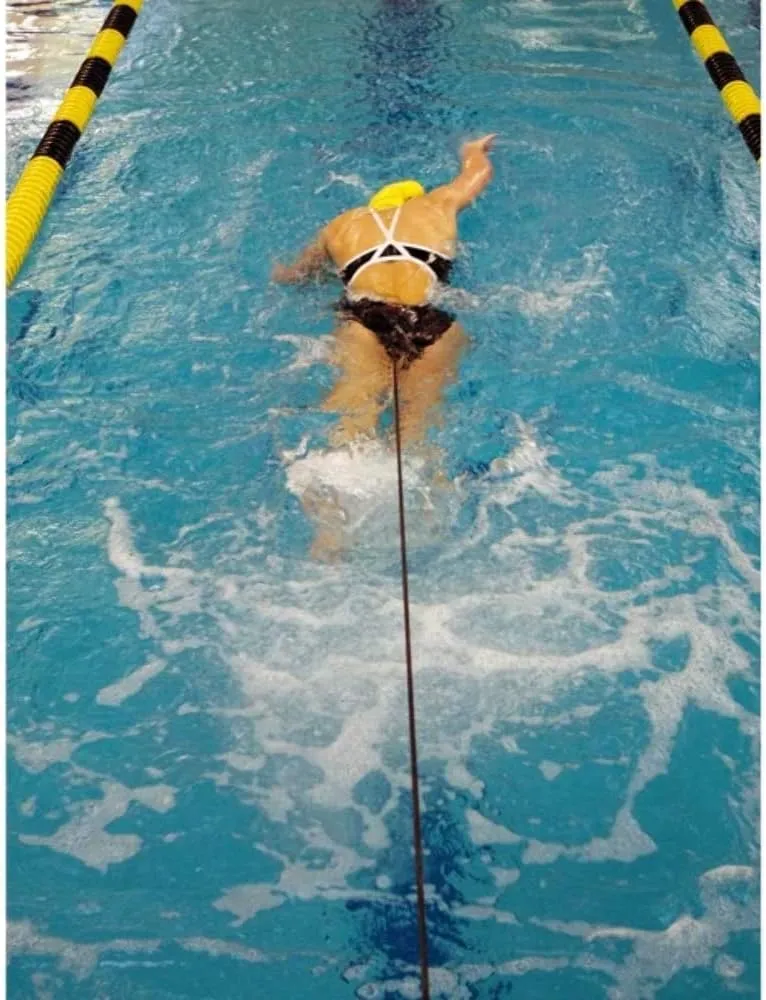 StretchCordz Long Belt Slider Swim Resistance Belt - Improve Strength, Stamina & Stroke Technique - 4 Levels