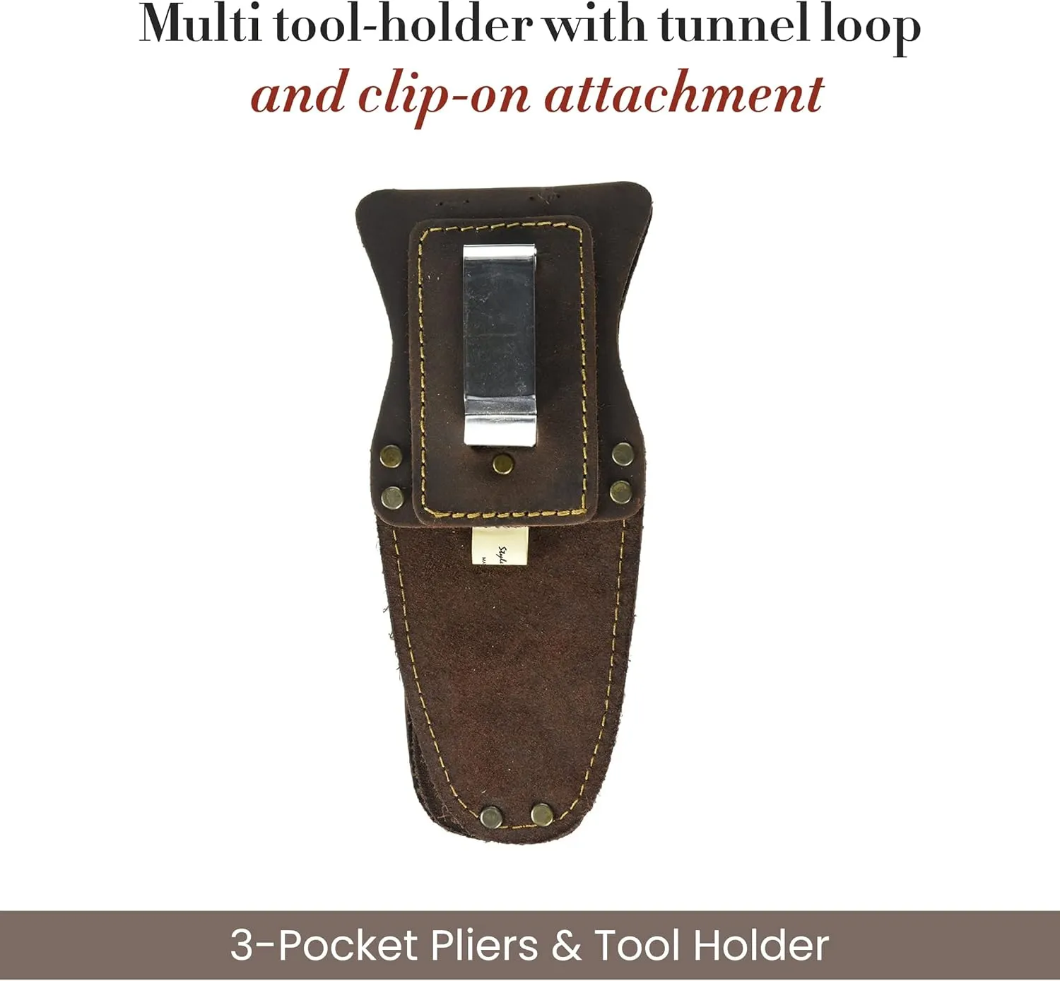Style N Craft Pliers & Tool Holder, Full-Grain Oiled Leather Tool Pouch, Multi Tool Holder