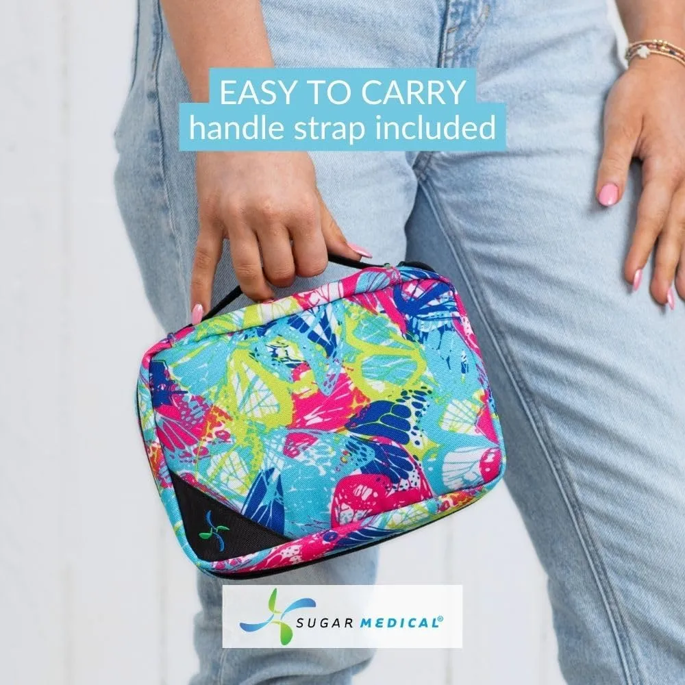 Sugar Medical Insulated Diabetes Organizer | Diabetes Supply Case | Diabetic Care Products | Diabetic Supplies Travel Case | Insulin Pen Case | Glucose Meter Case