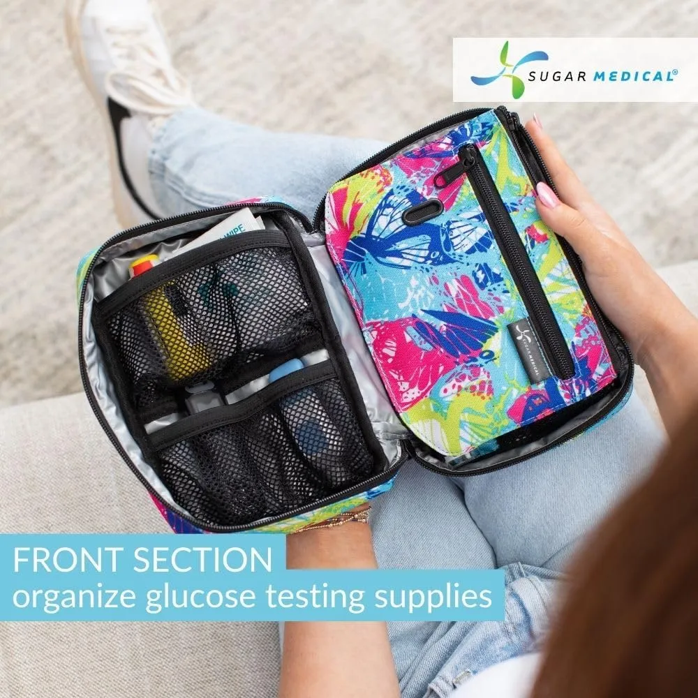 Sugar Medical Insulated Diabetes Organizer | Diabetes Supply Case | Diabetic Care Products | Diabetic Supplies Travel Case | Insulin Pen Case | Glucose Meter Case