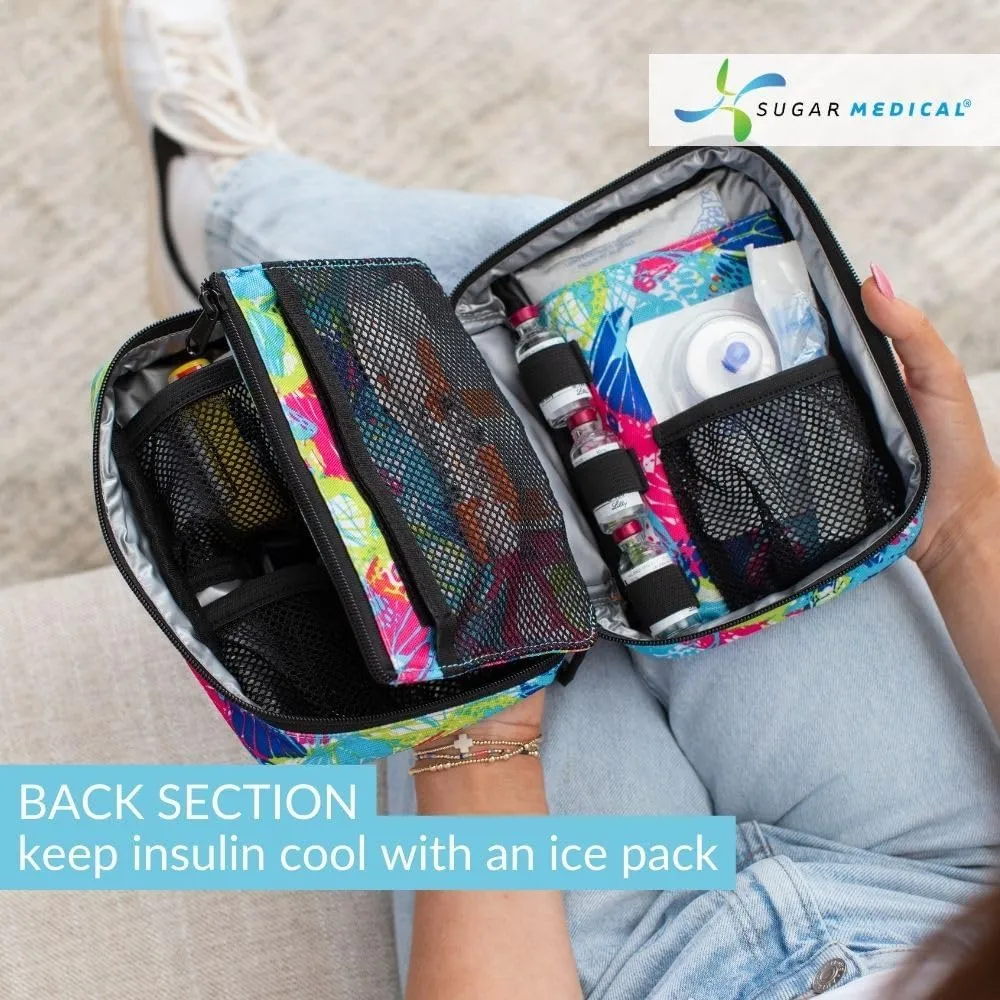 Sugar Medical Insulated Diabetes Organizer | Diabetes Supply Case | Diabetic Care Products | Diabetic Supplies Travel Case | Insulin Pen Case | Glucose Meter Case