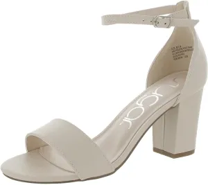 Sugar Womens Machelene Faux Leather Block Heels Ivory 8.5 Medium (B,M)