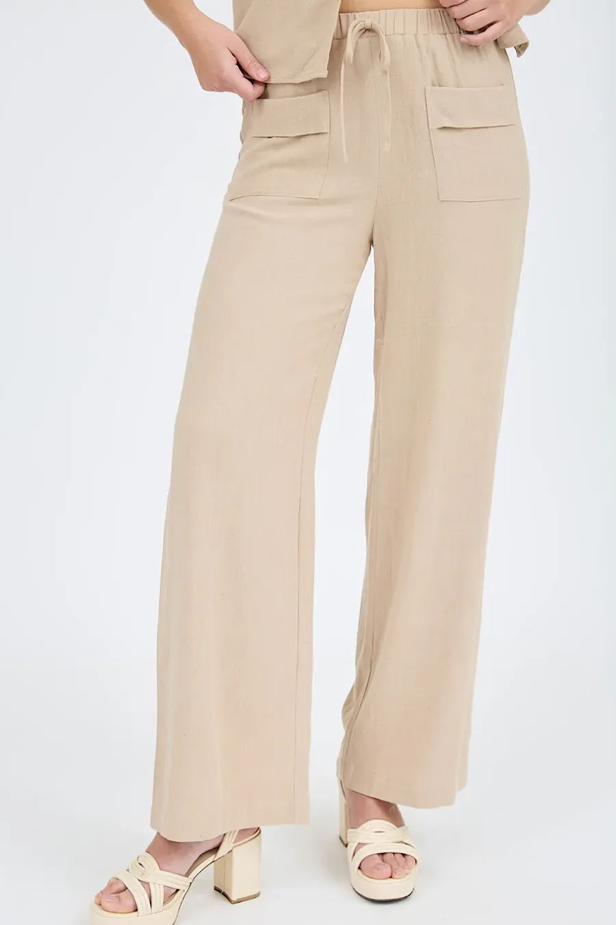 Summer Mirage Linen Drawstring Pants