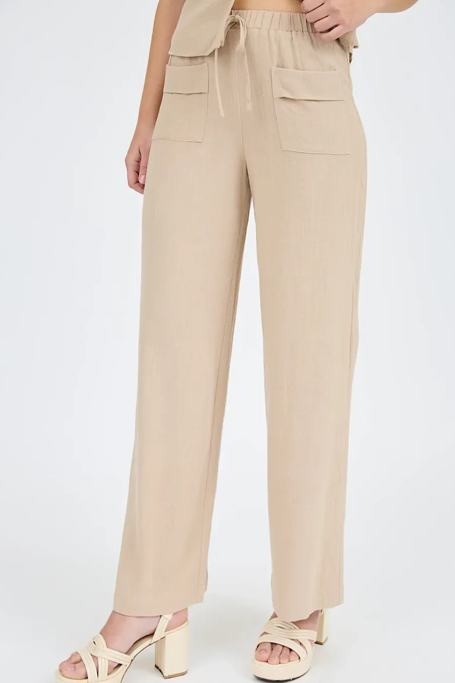 Summer Mirage Linen Drawstring Pants