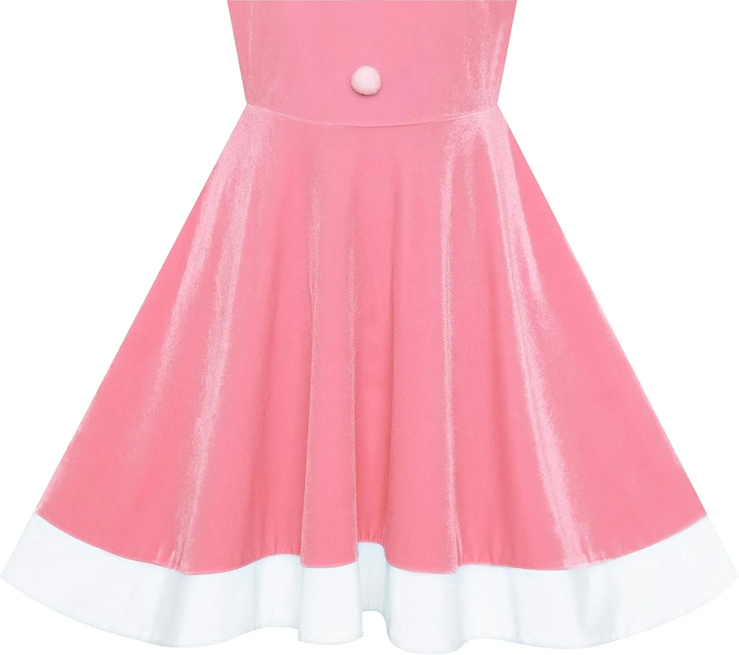 Sunny Fashion Girls Dress Christmas Hat Red Velvet Long Sleeve Holiday Size 4-14