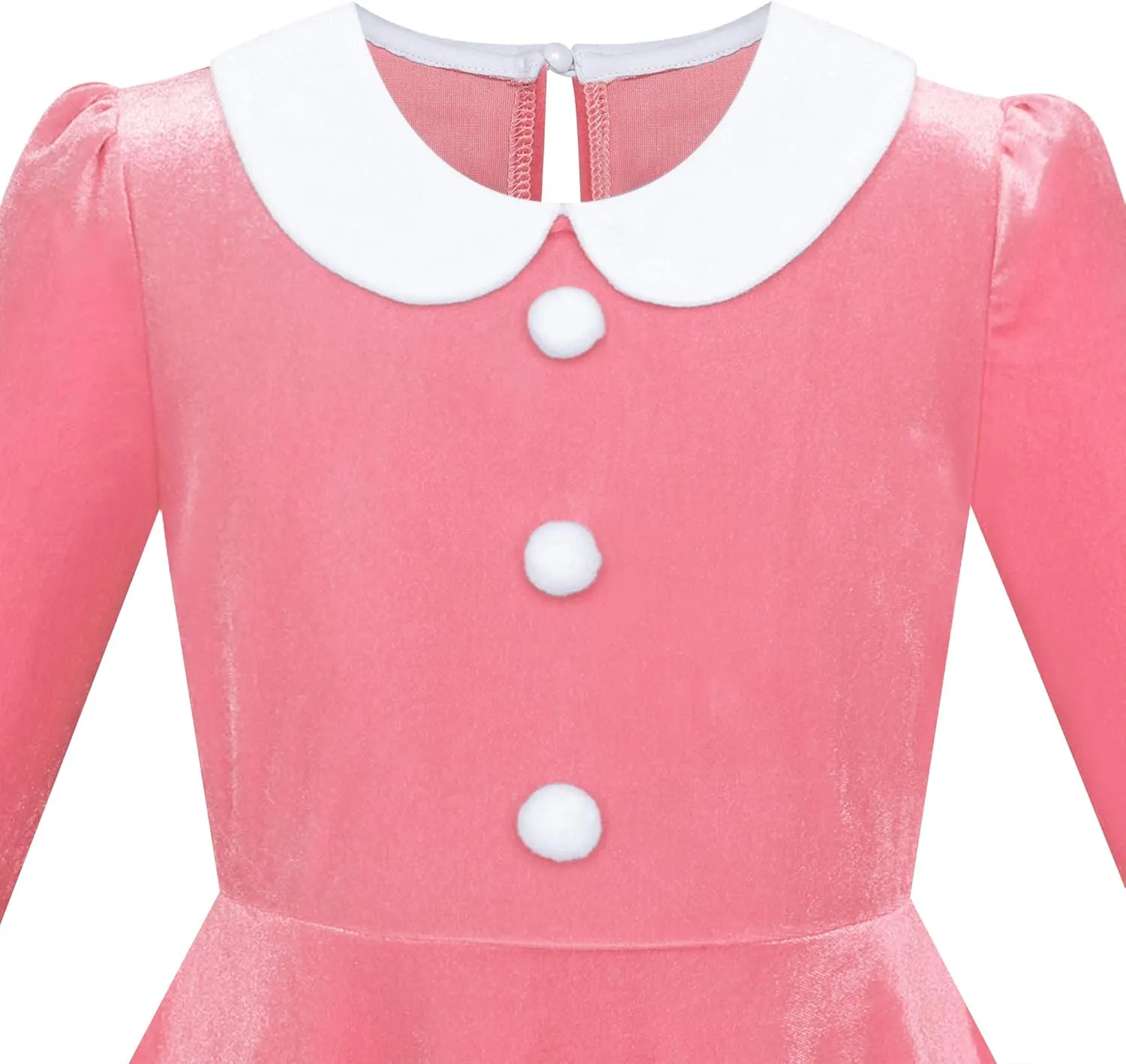 Sunny Fashion Girls Dress Christmas Hat Red Velvet Long Sleeve Holiday Size 4-14