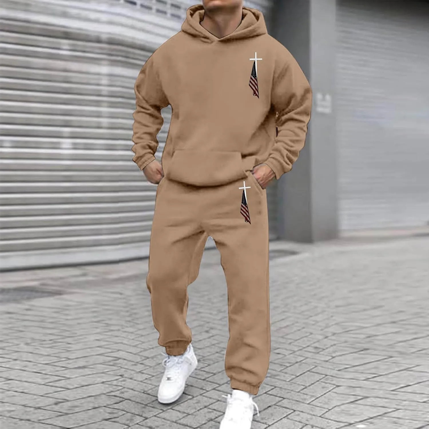 Sweat Suits for Men 2 Piece Hoodie Sweatsuit Sets Long Sleeve Hooded Sweatshirts and Sweatpants Sets Sports Suit