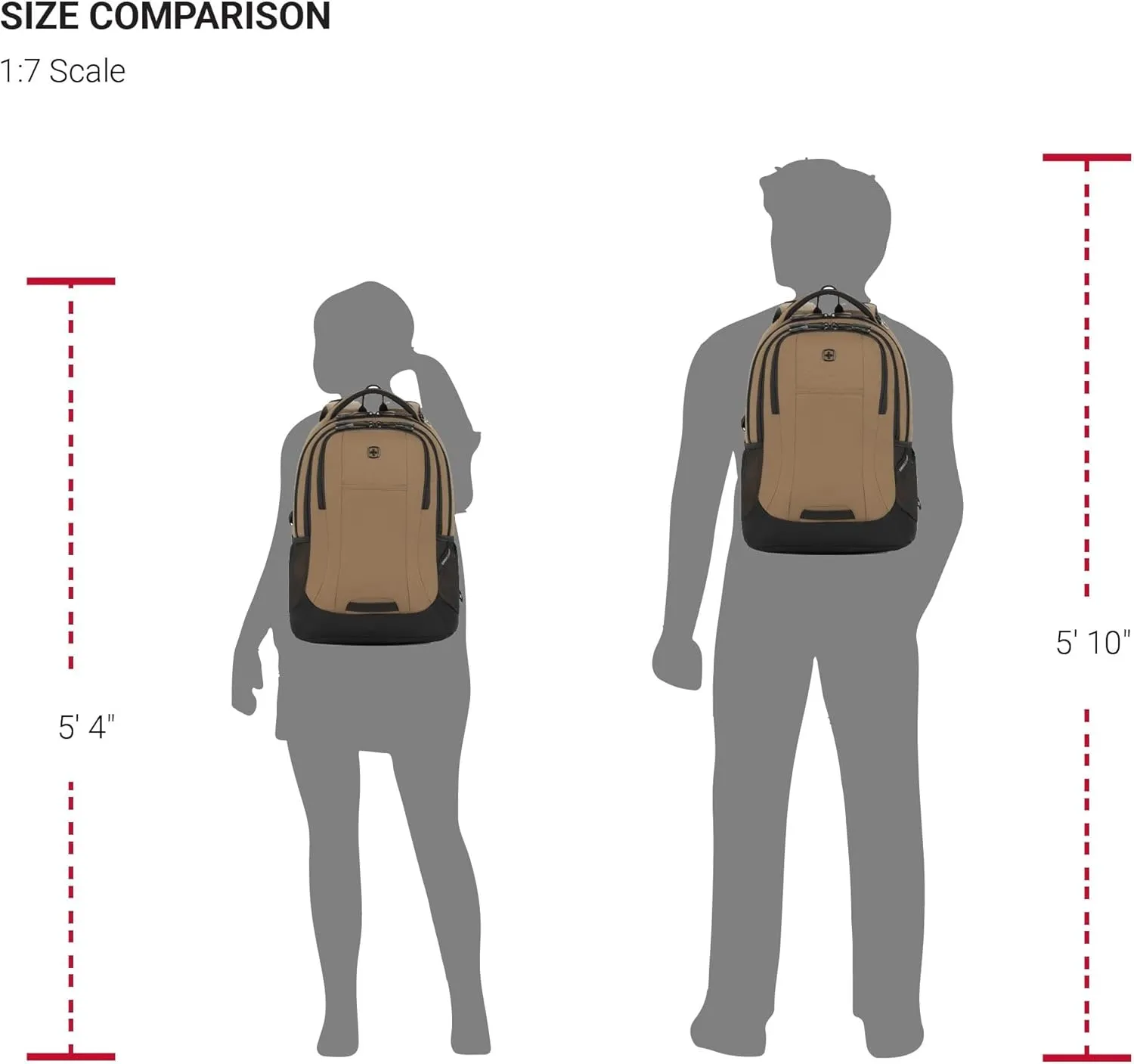 SwissGear Cecil 5505 Laptop Backpack, Pastel Brown/Black, 18-Inch